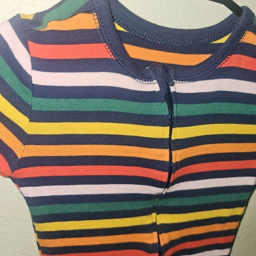 Old Navy Colorful Striped Kids Footie Pajamas